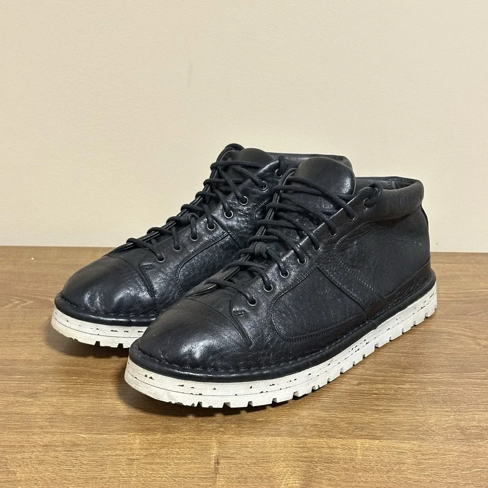 Marsell Boots Men's 39 Black Leather Gomme Lace Up Chukka Ankle Boots Shoes